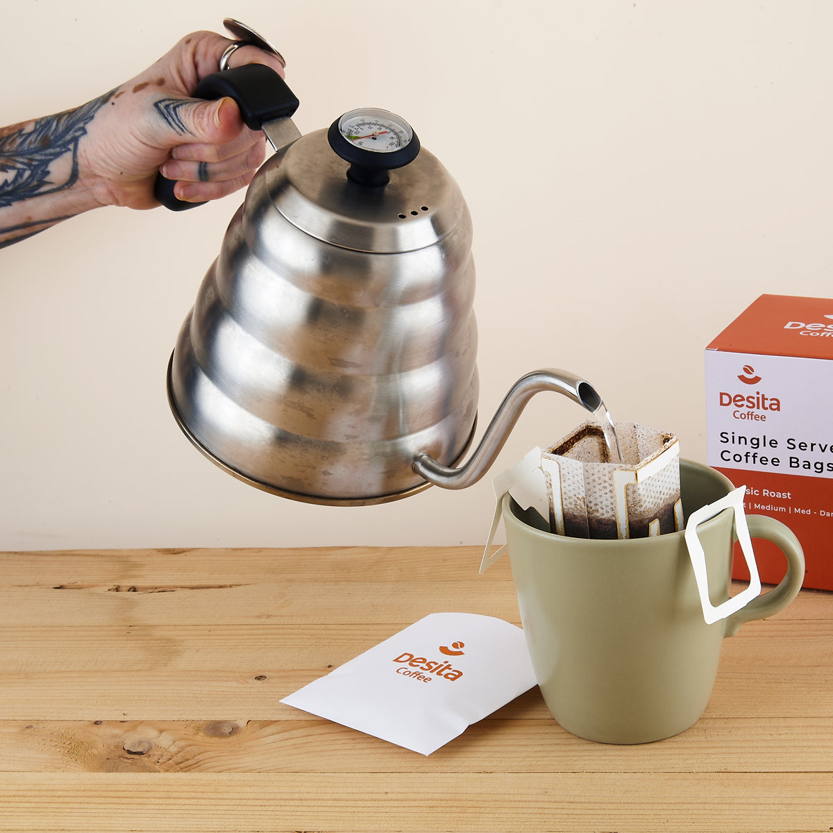 Desita – Hot Brew Coffee Bags | Box of 10 | Roasted for Everyday Brewing