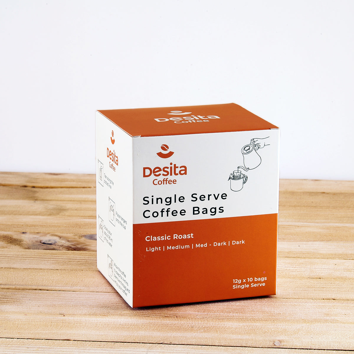 Desita – Hot Brew Coffee Bags | Box of 10 | Roasted for Everyday Brewing
