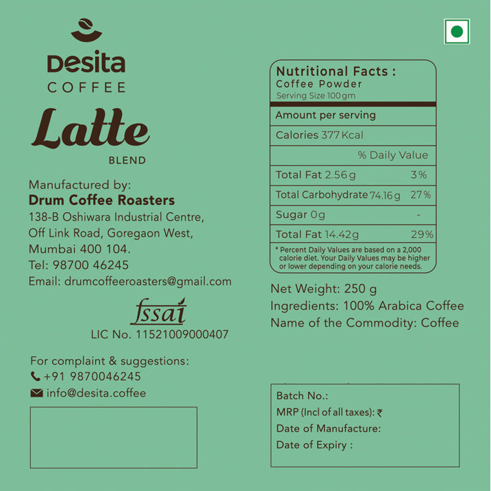 Desita – Latte Roast 250g | Developed for Milk-Based Brewing | Whole Beans or Ground